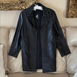Luxurious Tibor Black Lamb Leather Jacket 3/4 Lenght